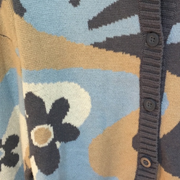 Hollister Blue and Tan Patterned Cardigan - Picture 12 of 15